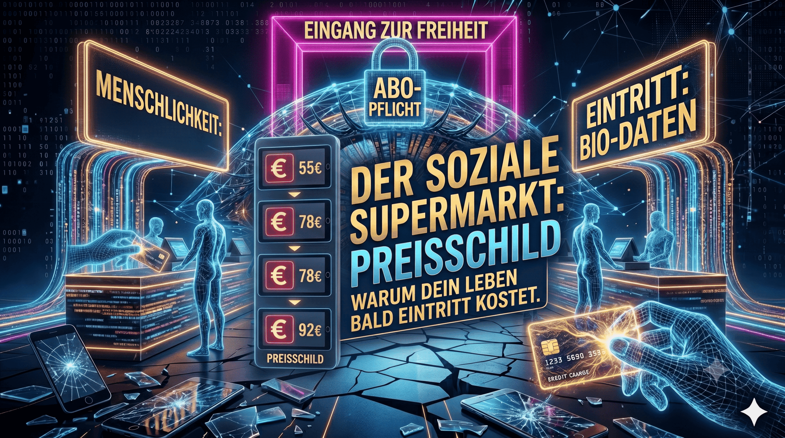 Der soziale Supermarkt: Warum dein Leben bald Eintritt kostet.